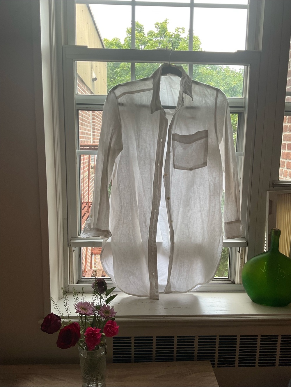 GAP Sheer White Button-Front Top